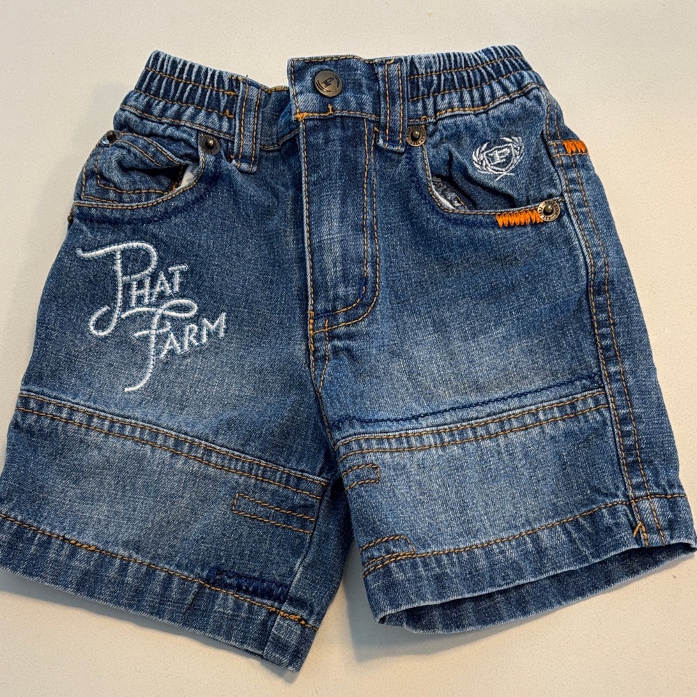 Phat Farm Embroidered Denim Kids Shorts